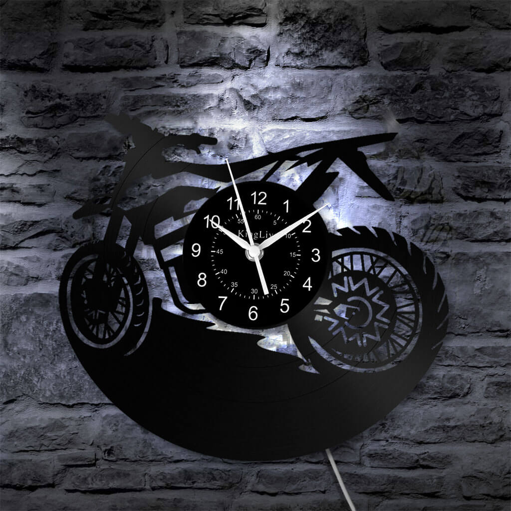 LED Vinyl Wall Clock | Dirt Bike | 12'' | 0217WPB