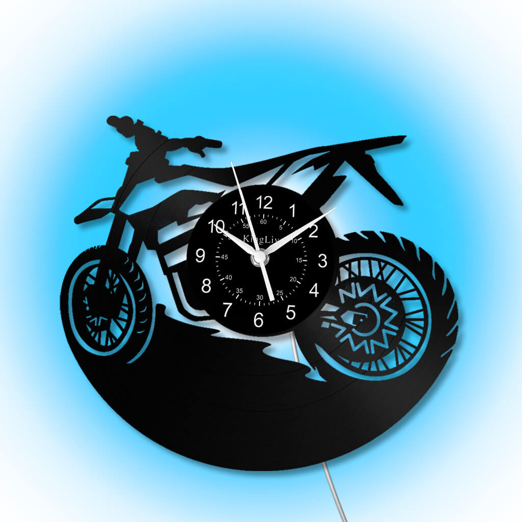 LED Vinyl Wall Clock | Dirt Bike | 12'' | 0217WPB