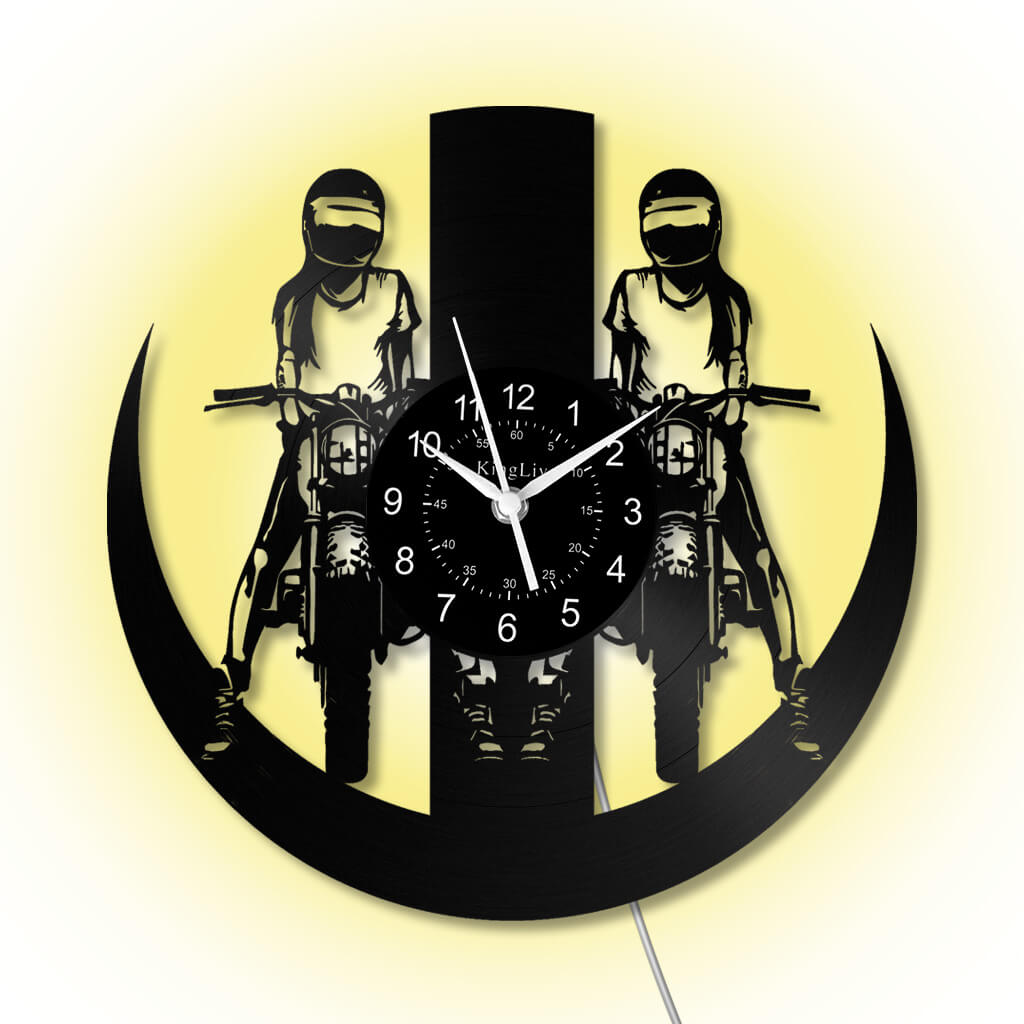 LED Vinyl Wall Clock | Dirt Bike Motocross | 12'' | 0327WPB