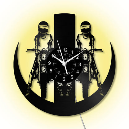 LED Vinyl Wall Clock | Dirt Bike Motocross | 12'' | 0327WPB