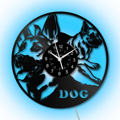 LED Vinyl Wall Clock | Dog | 12'' | 0221WPB