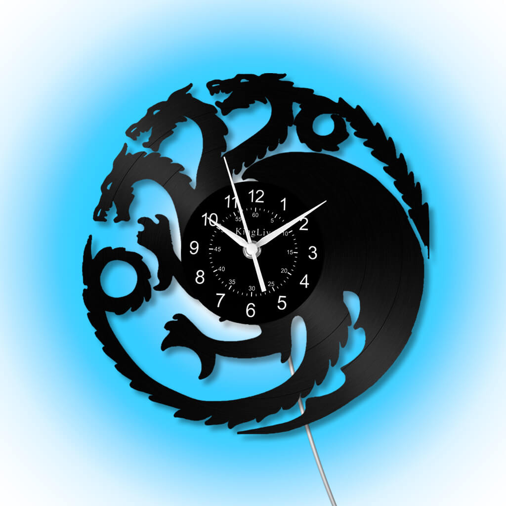 LED Vinyl Wall Clock | Dragon | 12''