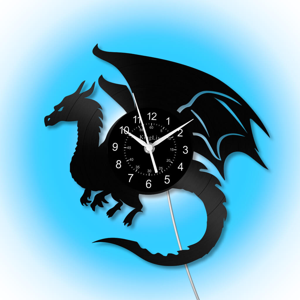 LED Vinyl Wall Clock | Dragon | 12''