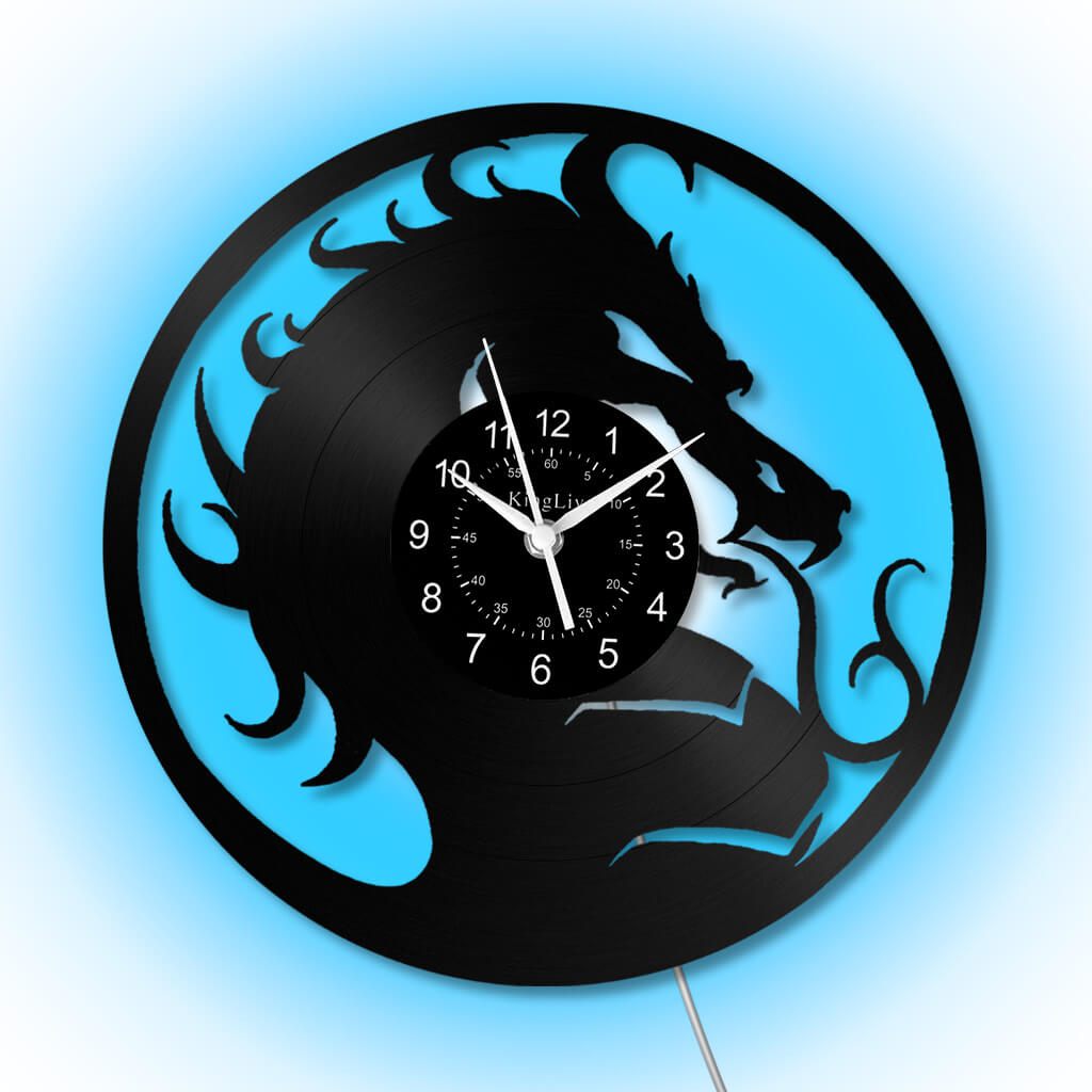 LED Vinyl Wall Clock | Dragon | 12''