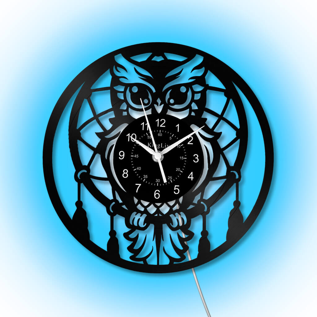 LED Vinyl Wall Clock | Owl