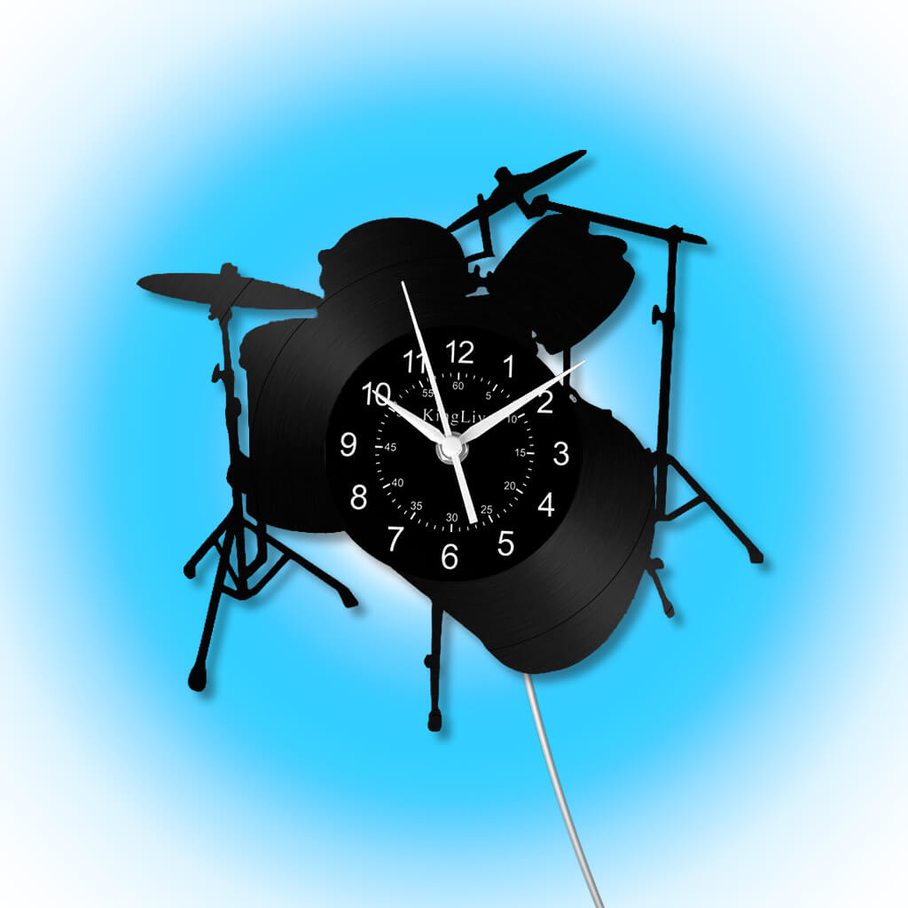 LED Vinyl Wall Clock | Drum | 12'' | 0278WPB