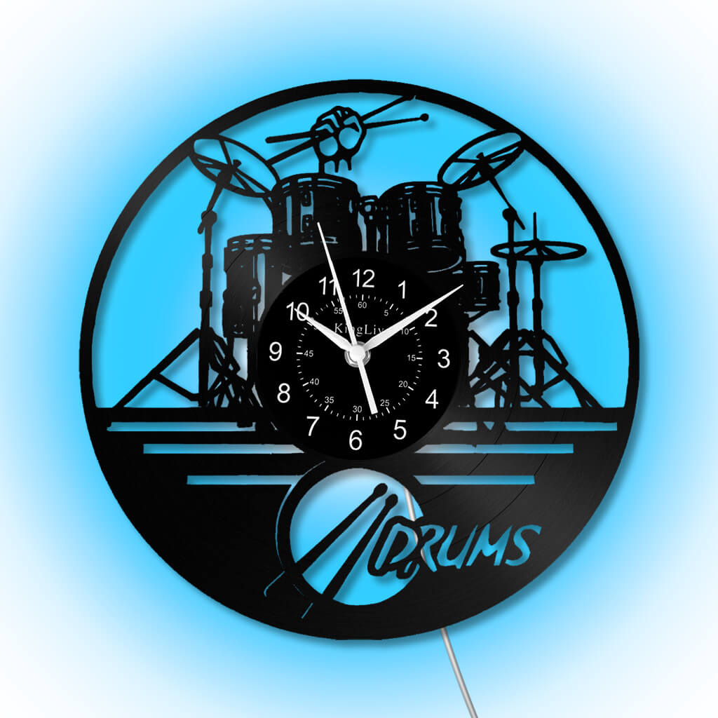 LED Vinyl Wall Clock | Drum | 0117WPB