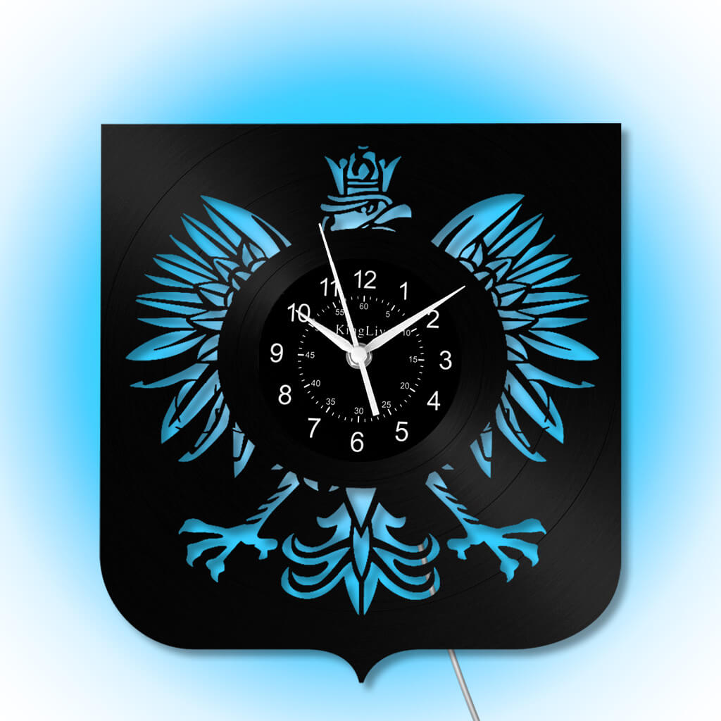 LED Vinyl Wall Clock | Poland The Coat of Arms Eagle | 0204WPBN