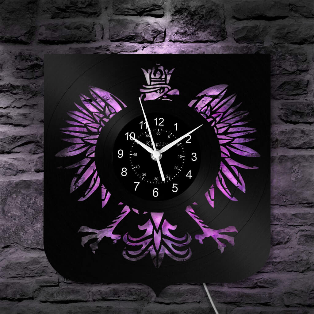 LED Vinyl Wall Clock | Poland The Coat of Arms Eagle | 0204WPBN