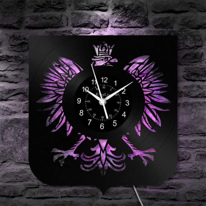 LED Vinyl Wall Clock | Poland The Coat of Arms Eagle | 0204WPBN
