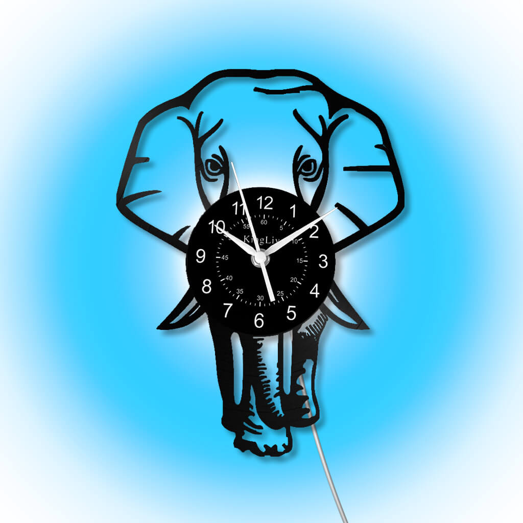 LED Vinyl Wall Clock | Elephant | 12''