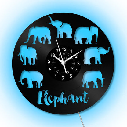 LED Vinyl Wall Clock | Elephant | 12''