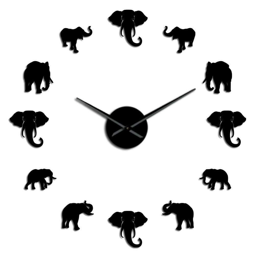 DIY Wall Clock  | Elephant | 19'' - 37'' | AWC025
