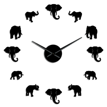 DIY Wall Clock  | Elephant | 19'' - 37'' | AWC025