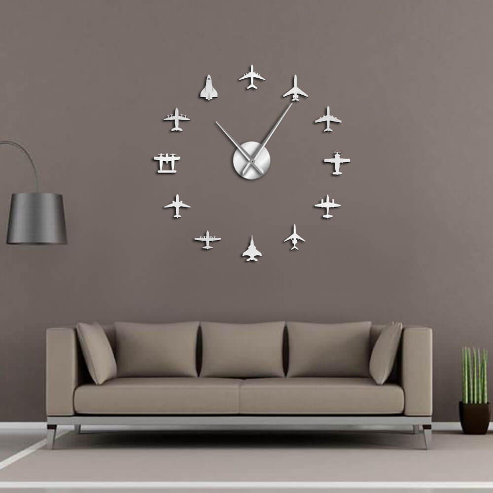 DIY Wall Clock  | Plane Fighter Jet | 19'' - 37'' | AWC014