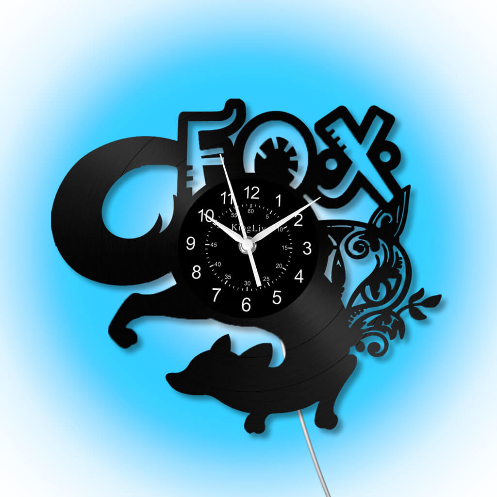 LED Vinyl Wall Clock | Fox | 0116WPB