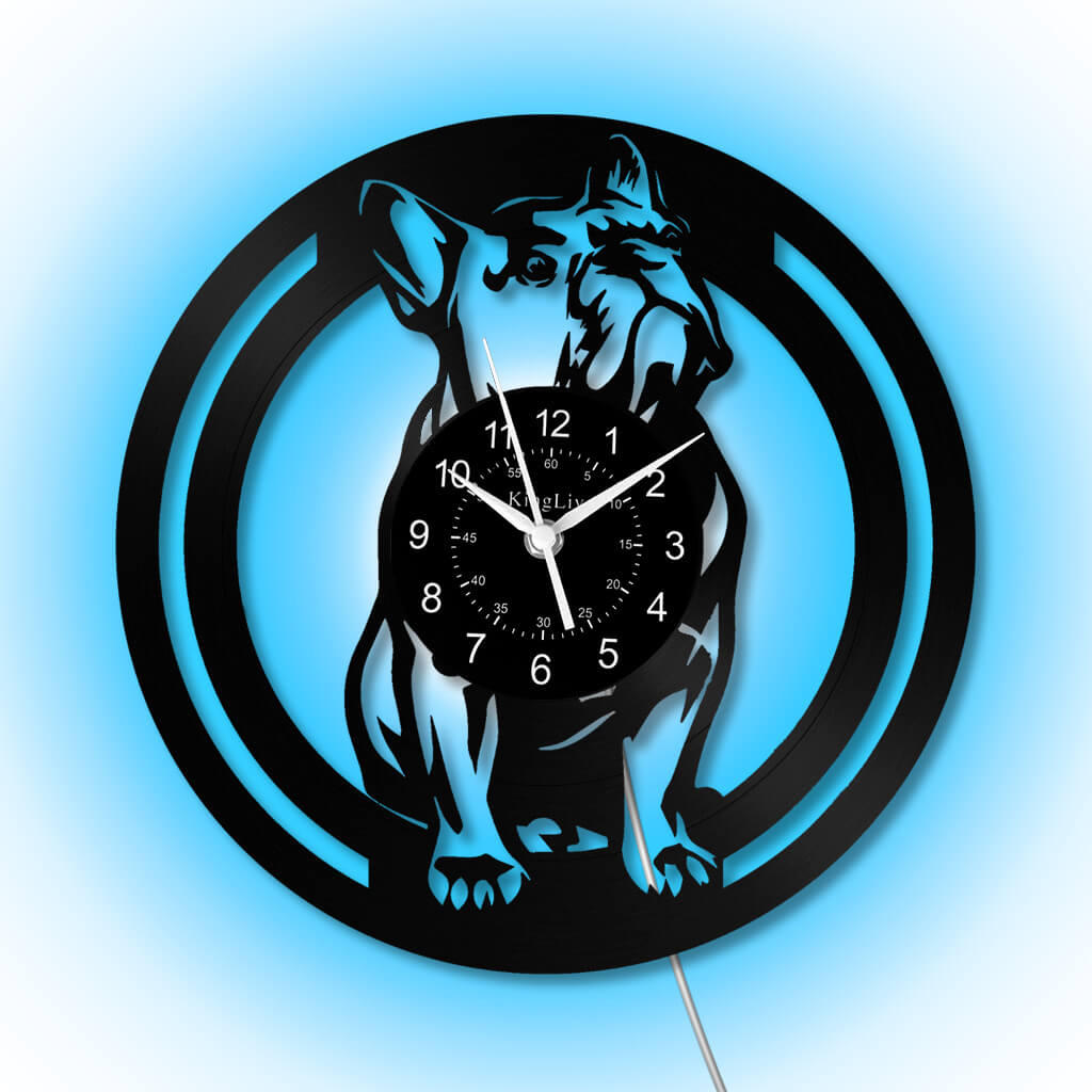 LED Vinyl Wall Clock | French Bulldog | 12'' | 0239WPB