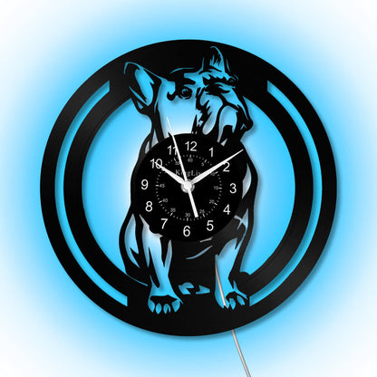 LED Vinyl Wall Clock | French Bulldog | 12'' | 0239WPB