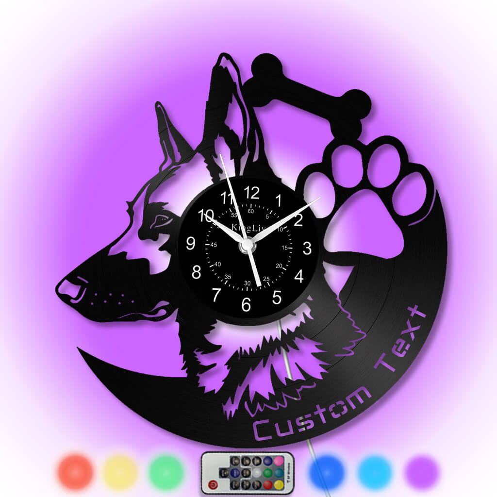 LED Vinyl Wall Clock | German Shepherd Dog | 12'' | 0159WPB
