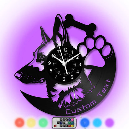 LED Vinyl Wall Clock | German Shepherd Dog | 12'' | 0159WPB