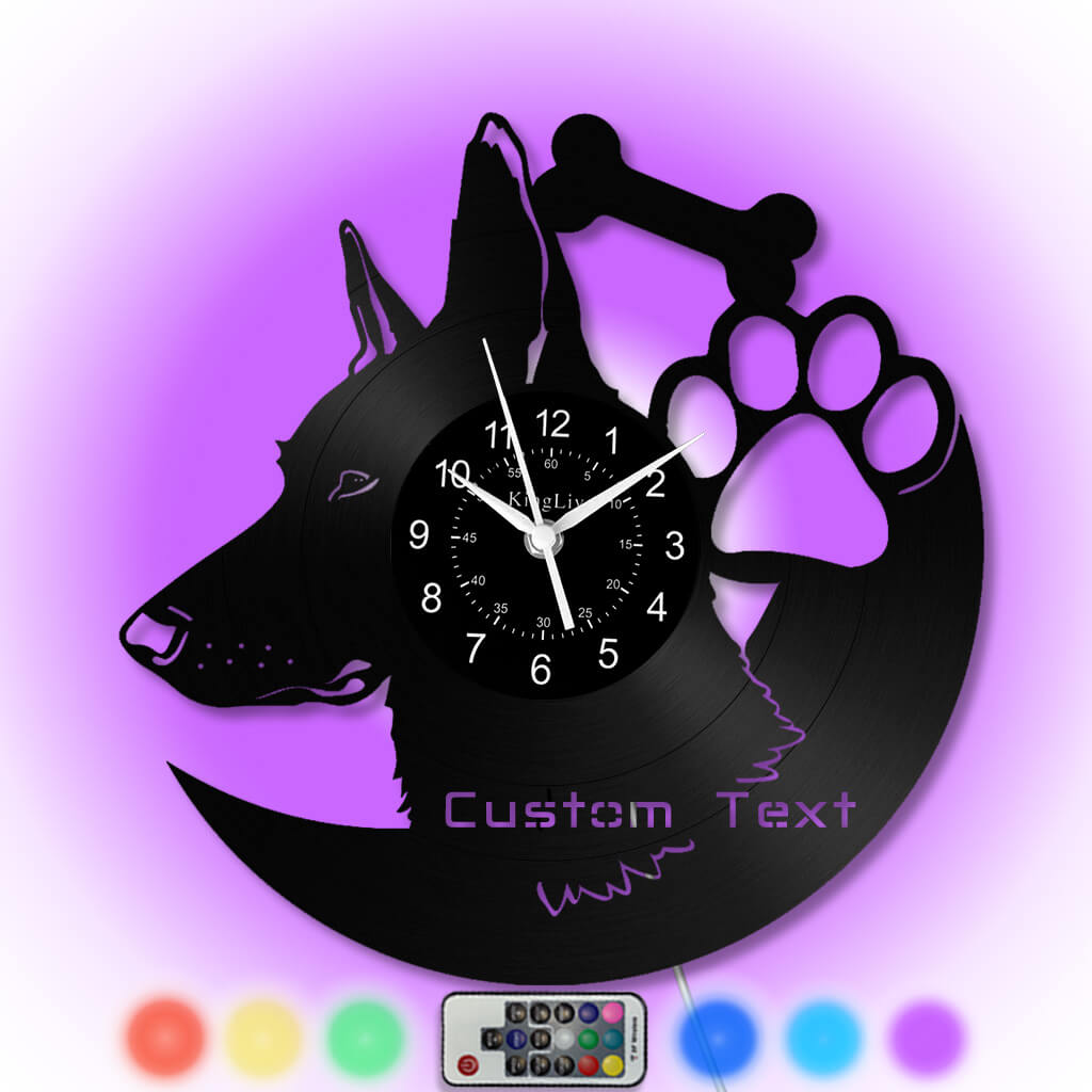 LED Vinyl Wall Clock | German Shepherd Dog | 12'' | 0159WPB