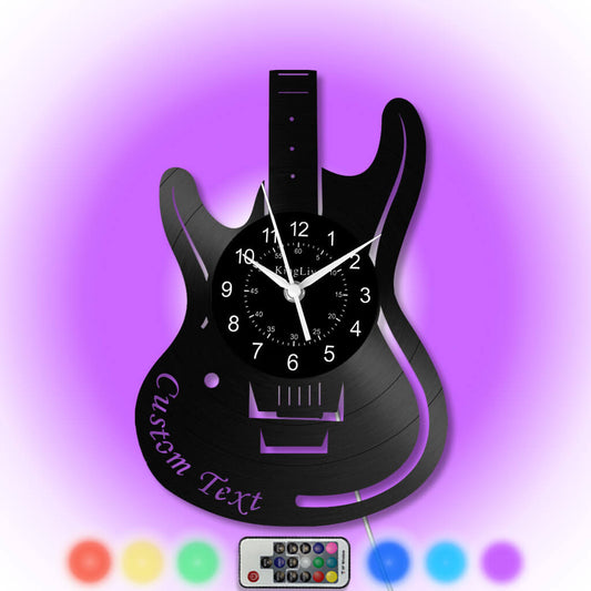 LED Vinyl Wall Clock | Guitar | 12'' | 0027WPB