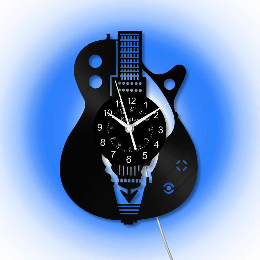 LED Vinyl Wall Clock | Guitar Custom | 12'' | 0264WPB