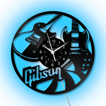 LED Vinyl Wall Clock | Guitar Music | 12''