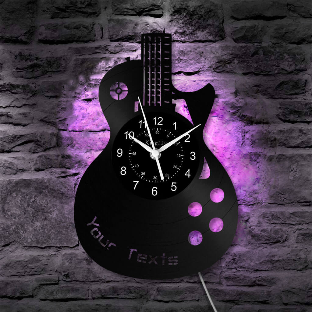 LED Vinyl Wall Clock | Guitar Custom | 12'' | 0264WPB