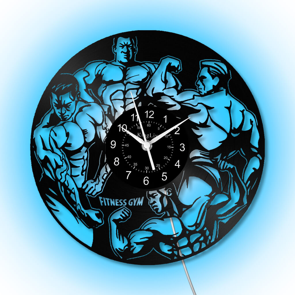 LED Vinyl Wall Clock | Gym | 12'' | 0292WPB