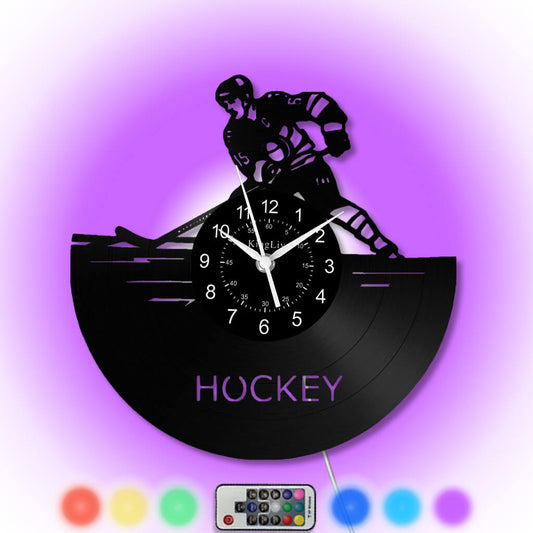 LED Vinyl Wall Clock | Hockey | 12'' | 0125WPB