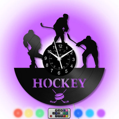 LED Vinyl Wall Clock | Hockey | 12'' | 0220WPB