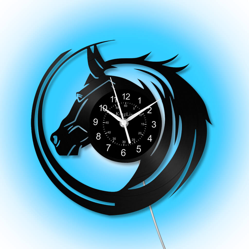 LED Vinyl Wall Clock | Horse | 0114WPBN