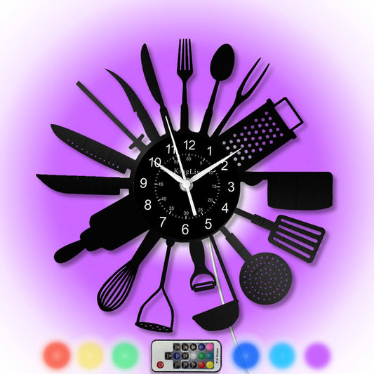 LED Vinyl Wall Clock | Kitchen | 12'' | 0297WPB