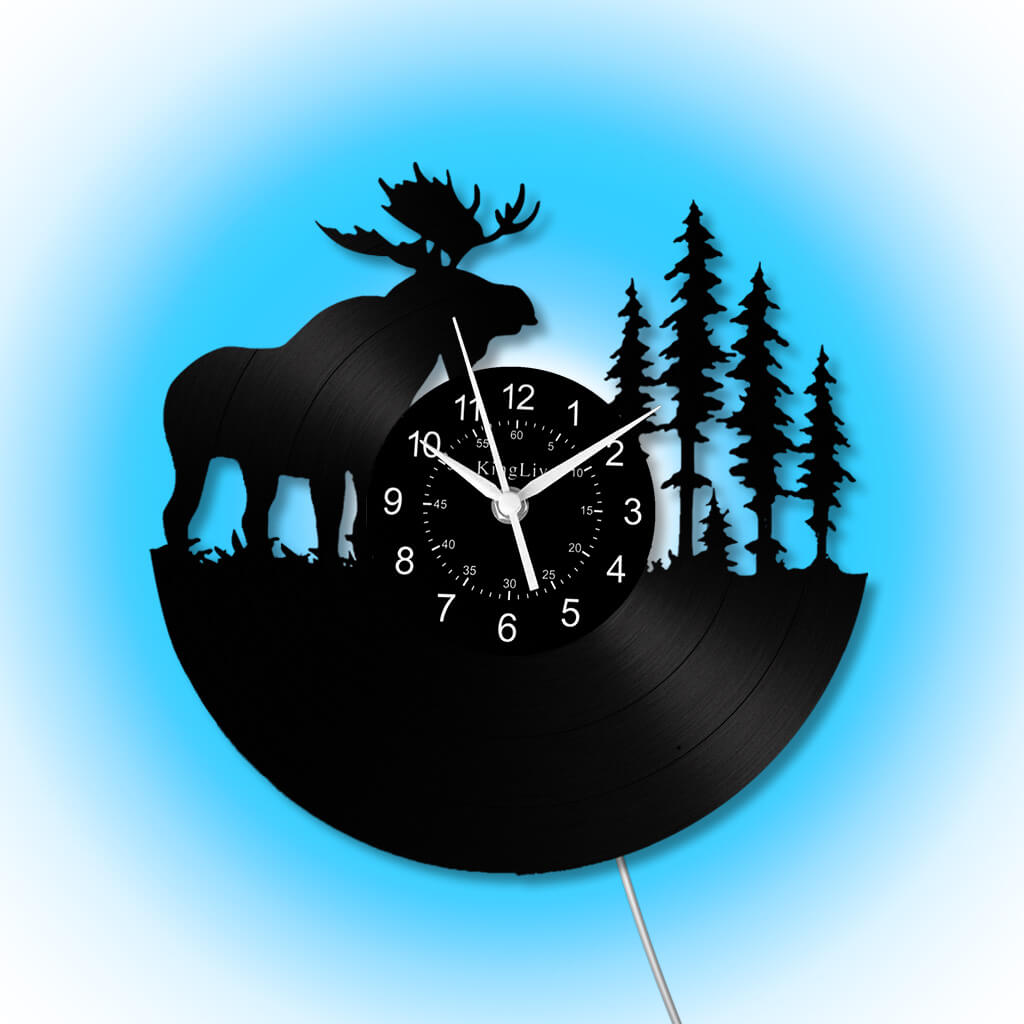 LED Vinyl Wall Clock | Moose Deer
