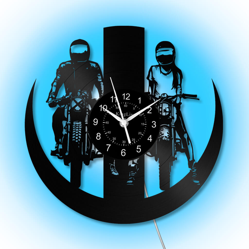 LED Vinyl Wall Clock | Dirt Bike Motocross | 12'' | 0287WPB