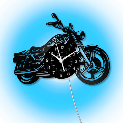 LED Vinyl Wall Clock | Motorcycle | 12'' | 0132WPB