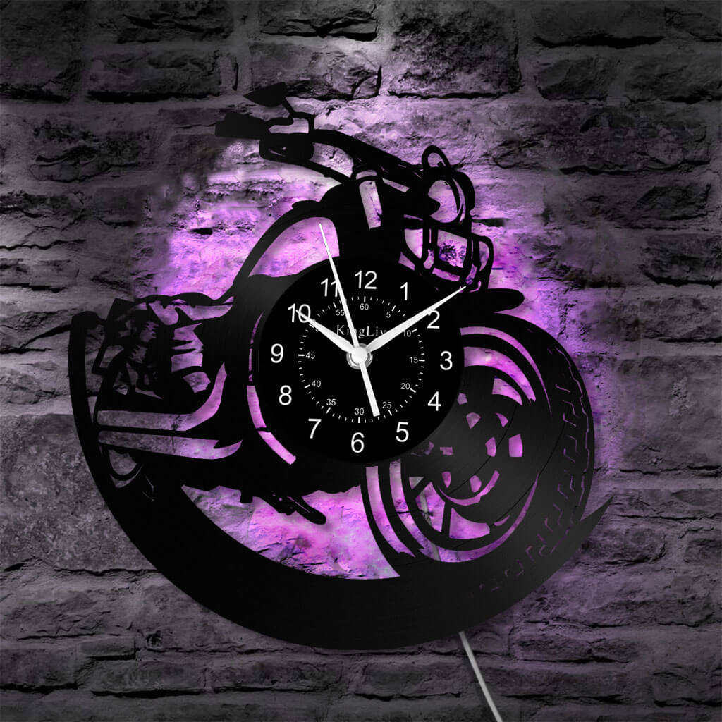 LED Vinyl Wall Clock | Dirt Bike | 12'' | 0217WPB