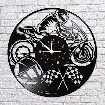 Motorcycle Led Vinyl Record Wall Clock