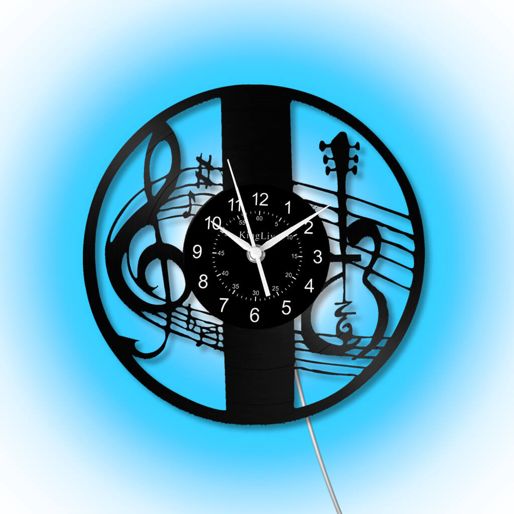 LED Vinyl Wall Clock | Violin Music | 12'' | 0291WPB