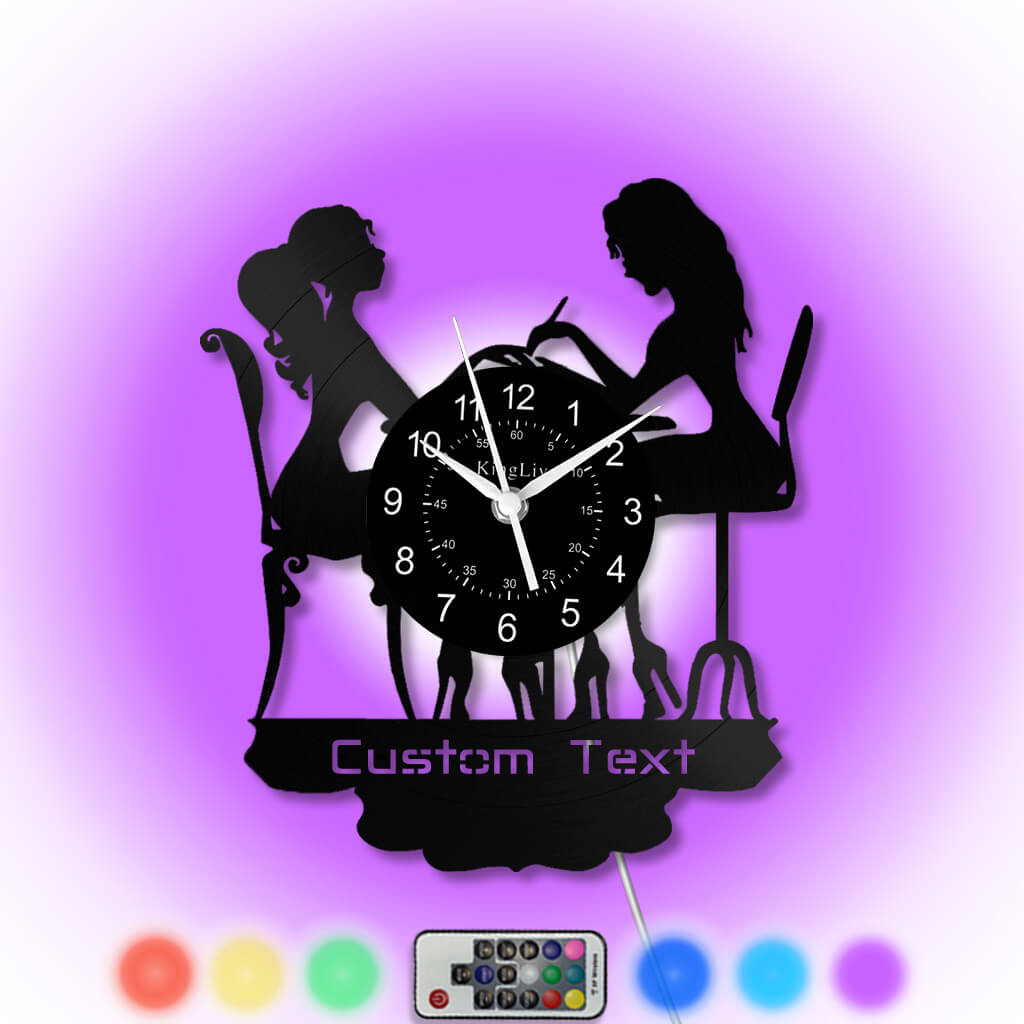 LED Vinyl Wall Clock | Beauty Salon | 12'' | 0133WPB