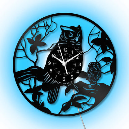 LED Vinyl Wall Clock | Owl | 12'' | 0304WPB