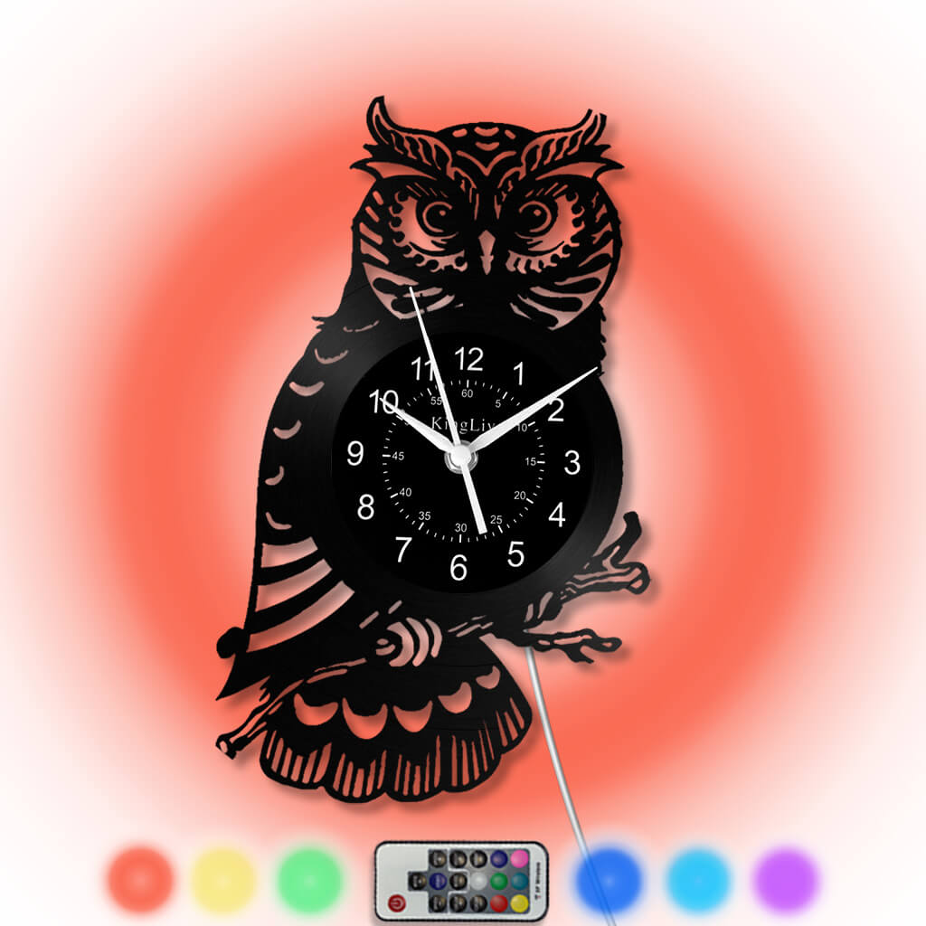 LED Vinyl Wall Clock | Owl