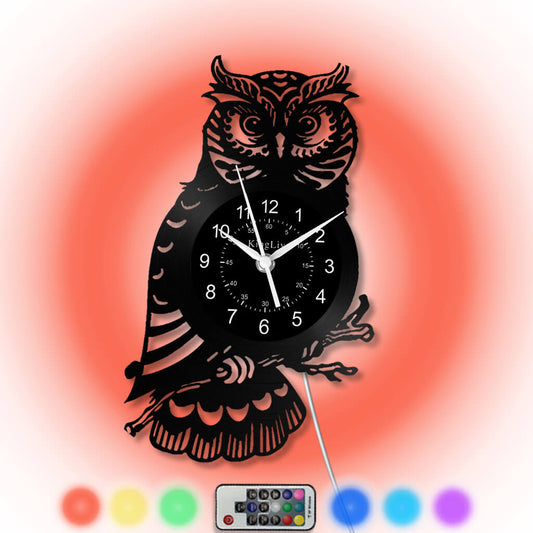 LED Vinyl Wall Clock | Owl