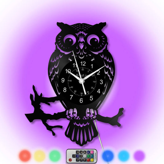 LED Vinyl Wall Clock | Owl | 12'' | 0191WPB