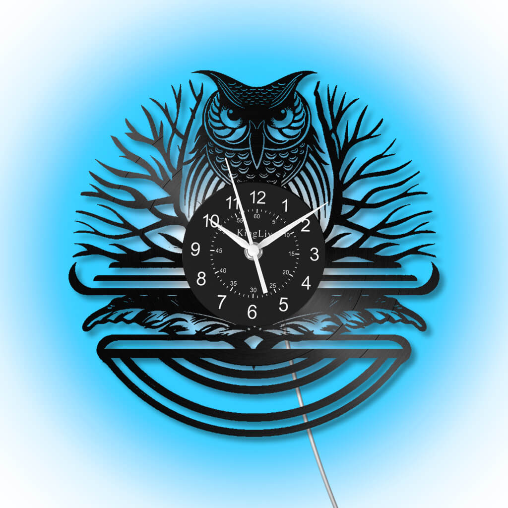 LED Vinyl Wall Clock | Owl | 12'' | 0162WPB