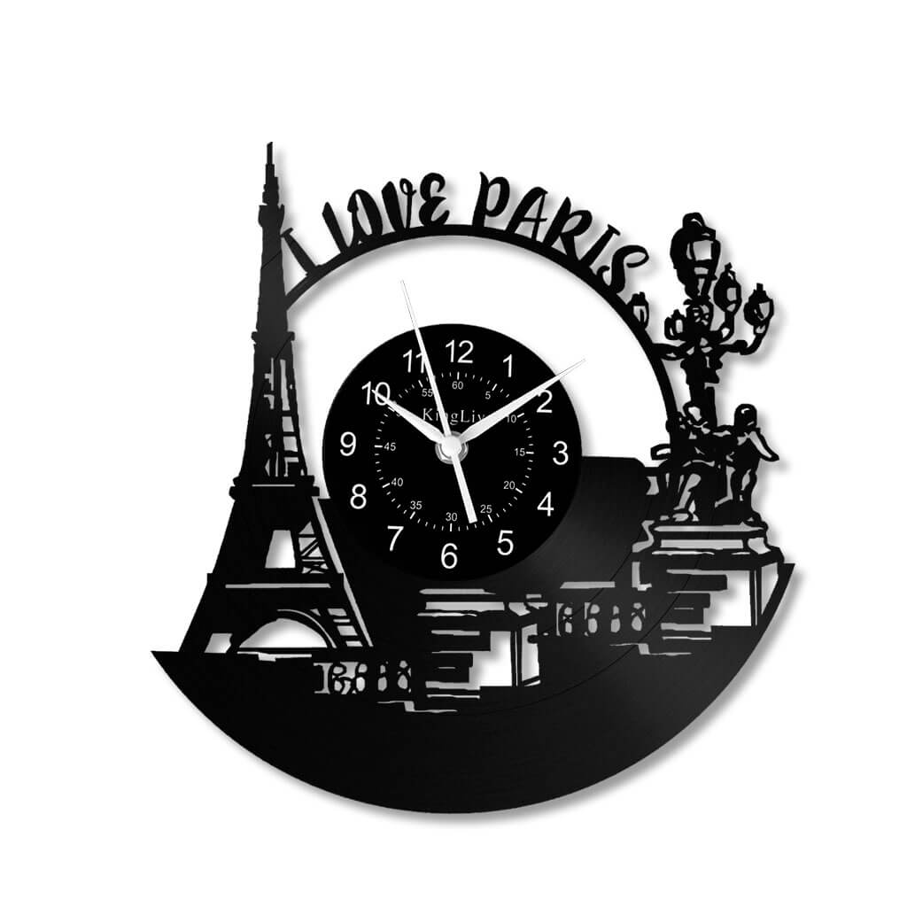 LED Vinyl Wall Clock | Paris Eiffel Tower | 12'' | 0271WPB