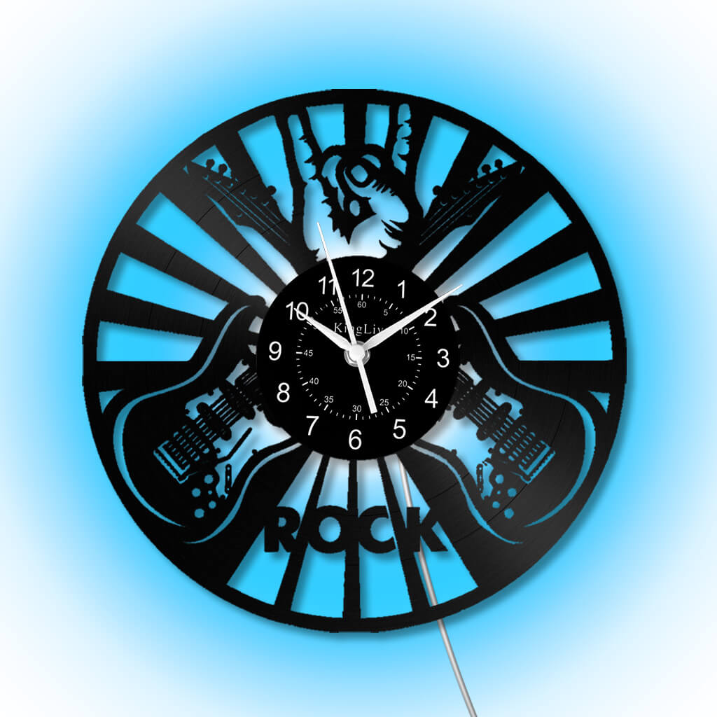 LED Vinyl Wall Clock | Guitar Music | 12''