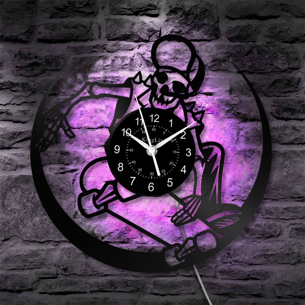 LED Vinyl Wall Clock | Skateboarding | 12'' | 0301WPB