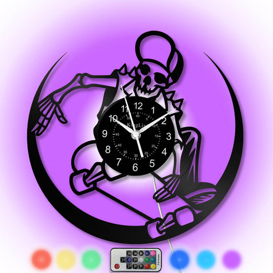 LED Vinyl Wall Clock | Skateboarding | 12'' | 0301WPB